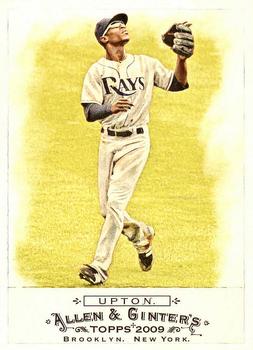 #190 B.J. Upton - Tampa Bay Rays - 2009 Topps Allen & Ginter Baseball