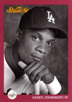 #190 Darryl Strawberry - Los Angeles Dodgers - 1991 Studio Baseball