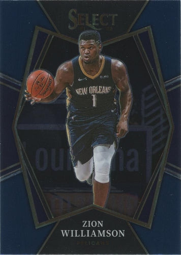 #191 Zion Williamson - New Orleans Pelicans - 2021-22 Panini Select - Blue Basketball