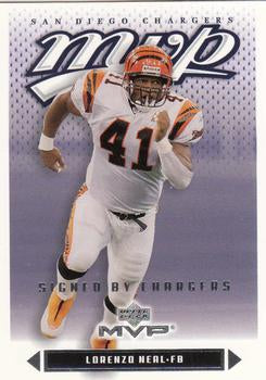#192 Lorenzo Neal - San Diego Chargers - 2003 Upper Deck MVP Football