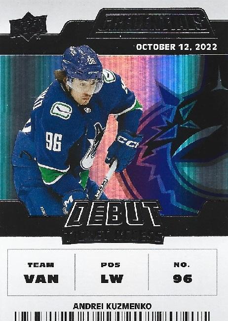 #194 Andrei Kuzmenko - Vancouver Canucks - 2022-23 Upper Deck Credentials Hockey