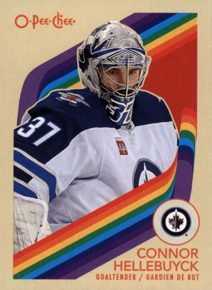 #196 Connor Hellebuyck - Winnipeg Jets - 2023-24 O-Pee-Chee - Retro Hockey