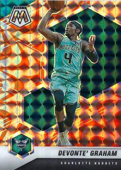 #196 Devonte' Graham - Charlotte Hornets - 2020-21 Panini Mosaic - Mosaic Reactive Orange Basketball