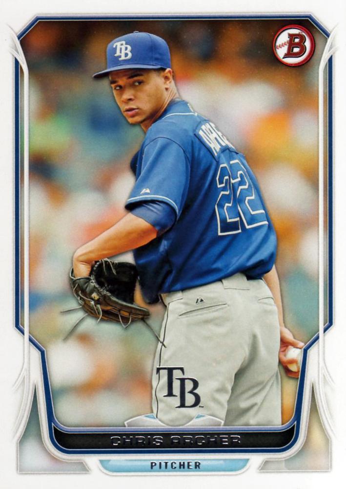 #196 Chris Archer - Tampa Bay Rays - 2014 Bowman Baseball