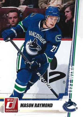 #196 Mason Raymond - Vancouver Canucks - 2010-11 Donruss Hockey