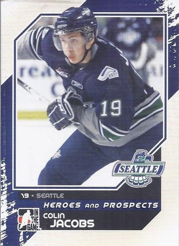 #196 Colin Jacobs - Seattle Thunderbirds - 2010-11 In The Game Heroes and Prospects Hockey
