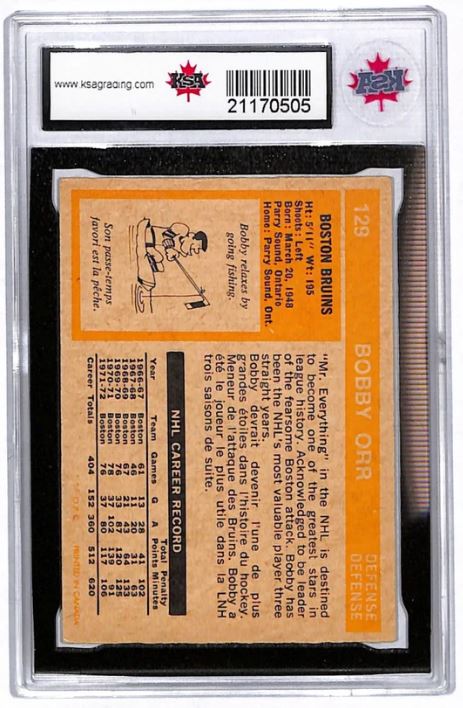 1972-73 O-Pee-Chee Bobby Orr #129 KSA 9