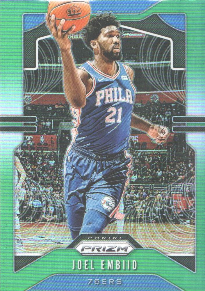 #199 Joel Embiid - Philadelphia 76ers - 2019-20 Panini Prizm - Prizms Green Basketball