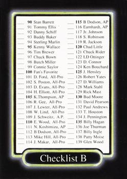 #199 Checklist B - 1990 Maxx Racing