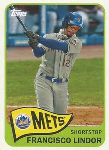 #T65-19 Francisco Lindor - New York Mets - 2021 Topps - 1965 Topps Redux Baseball