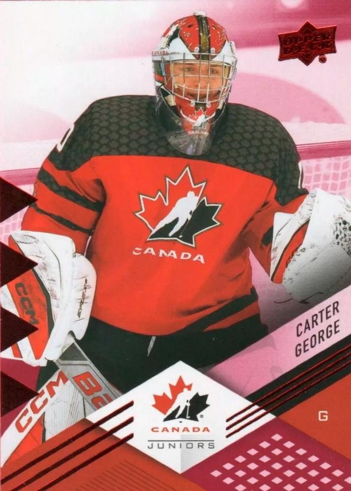 #19 Carter George - Canada - 2024 Upper Deck Team Canada Juniors - Red Foil Hockey