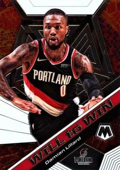 #19 Damian Lillard - Portland Trail Blazers - 2019-20 Panini Mosaic - Will to Win Basketball