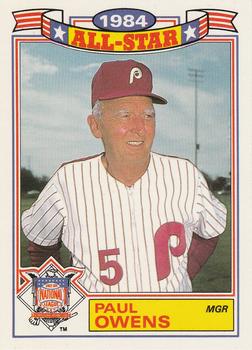 #1 Paul Owens - Philadelphia Phillies - 1985 Topps - 1984 All-Star Game Baseball