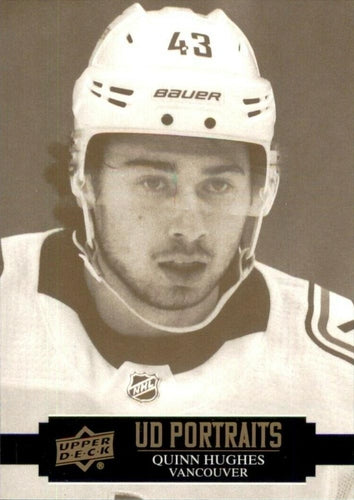 #P-1 Quinn Hughes - Vancouver Canucks - 2021-22 Upper Deck - UD Portraits Hockey