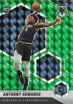 #201 Anthony Edwards - Minnesota Timberwolves - 2020-21 Panini Mosaic - Mosaic Green Basketball