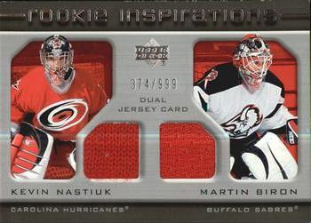 #201 Kevin Nastiuk / Martin Biron - Carolina Hurricanes / Buffalo Sabres - 2005-06 Upper Deck Rookie Update Hockey