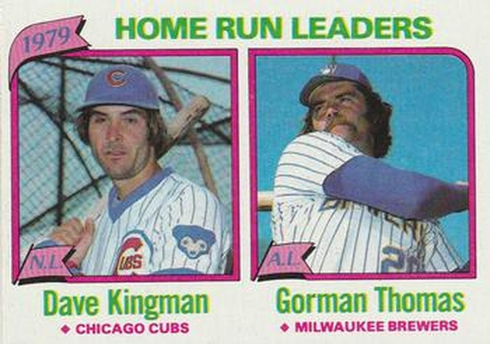 #202 1979 Home Run Leaders Dave Kingman / Gorman Thomas - Chicago Cubs / Milwaukee Brewers - 1980 Topps Baseball