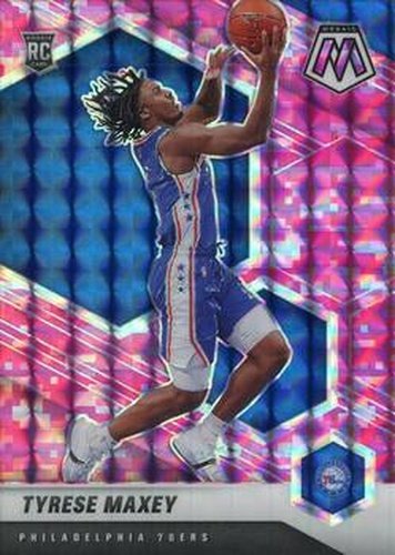 #203 Tyrese Maxey - Philadelphia 76ers - 2020-21 Panini Mosaic - Mosaic Camo Pink Basketball
