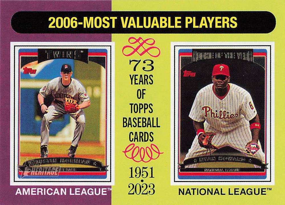 #203 2006s (Justin Morneau / Ryan Howard) - Minnesota Twins / Philadelphia Phillies - 2024 Topps Heritage Baseball