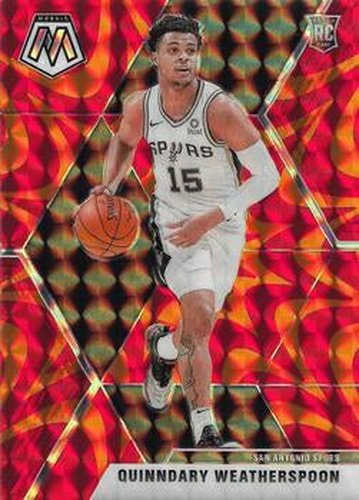 #204 Quinndary Weatherspoon - San Antonio Spurs - 2019-20 Panini Mosaic - Reactive Orange Basketball