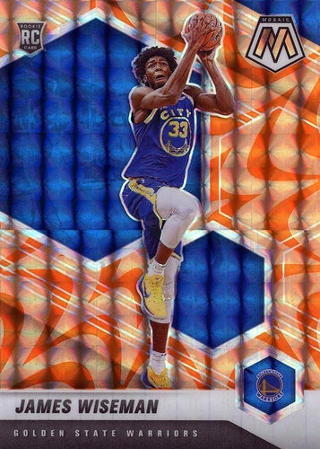 #205 James Wiseman - Golden State Warriors - 2020-21 Panini Mosaic - Mosaic Reactive Orange Basketball