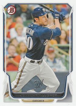 #206 Jonathan Lucroy - Milwaukee Brewers - 2014 Bowman Baseball