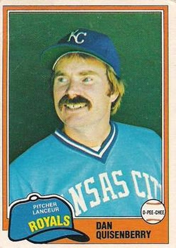#206 Dan Quisenberry - Kansas City Royals - 1981 O-Pee-Chee - Gray Back Baseball