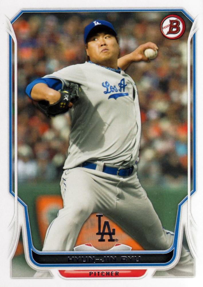 #207 Hyun-Jin Ryu - Los Angeles Dodgers - 2014 Bowman Baseball