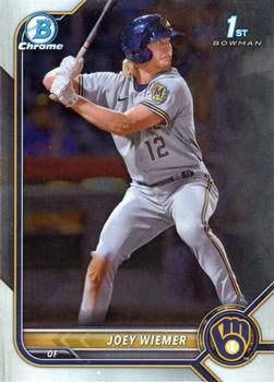 #BCP-207 Joey Wiemer FBC - Milwaukee Brewers - 2022 Bowman - Chrome Prospects Baseball