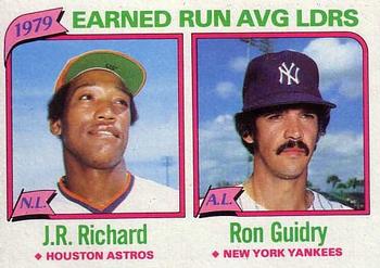 #207 1979 Earned Run Average Leaders J.R. Richard / Ron Guidry - Houston Astros / New York Yankees - 1980 Topps Baseball