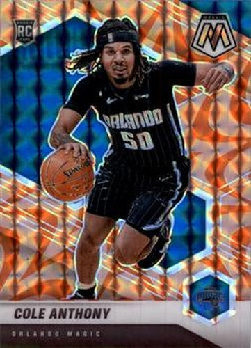 #207 Cole Anthony - Orlando Magic - 2020-21 Panini Mosaic - Mosaic Reactive Orange Basketball