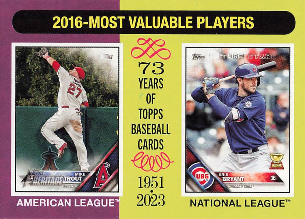 #209 2016s (Mike Trout / Kris Bryant) - Los Angeles Angels / Chicago Cubs - 2024 Topps Heritage Baseball