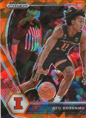#20 Ayo Dosunmu - Illinois Fighting Illini - 2021 Panini Prizm Draft Picks - Orange Ice Basketball