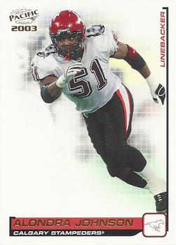 #20 Alondra Johnson - Calgary Stampeders - 2003 Pacific CFL Football