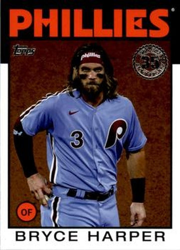 #86B-20 Bryce Harper - Philadelphia Phillies - 2021 Topps - 1986 Topps Baseball 35th Anniversary Series One Baseball