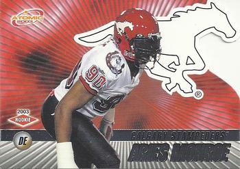 #20 Aries Monroe - Calgary Stampeders - 2003 Pacific Atomic CFL Football