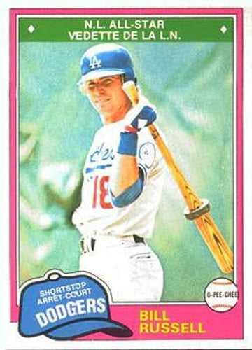 #20 Bill Russell - Los Angeles Dodgers - 1981 O-Pee-Chee - Gray Back Baseball