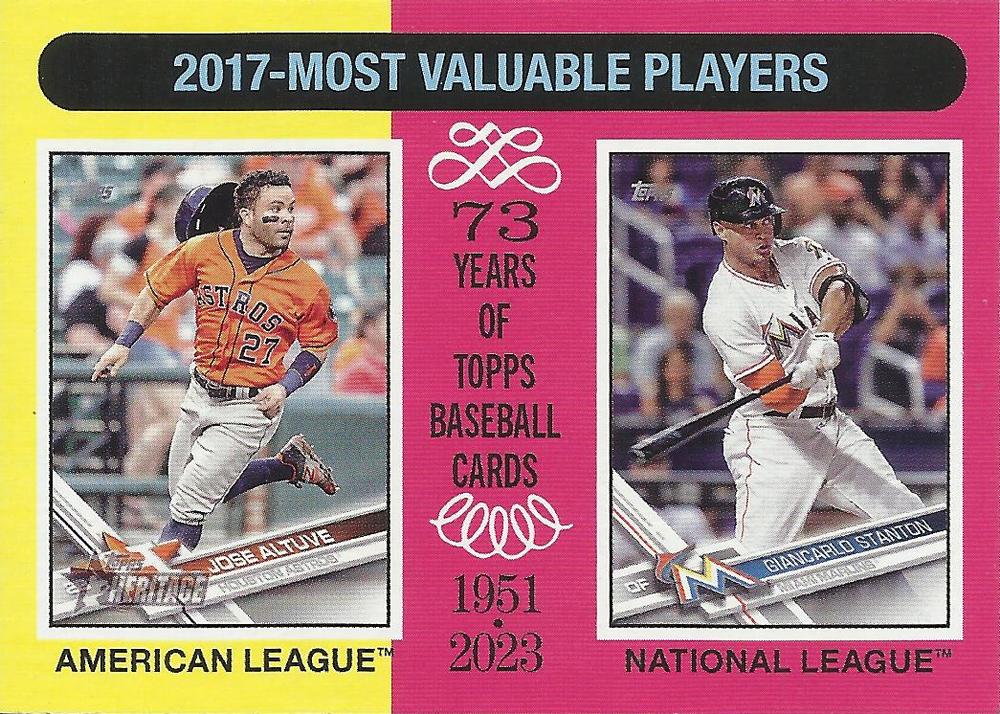 #210 2017s (Jose Altuve / Giancarlo Stanton) - Houston Astros / Miami Marlins - 2024 Topps Heritage Baseball