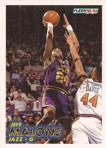#210 Jeff Malone - Utah Jazz - 1993-94 Fleer Basketball