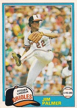 #210 Jim Palmer - Baltimore Orioles - 1981 O-Pee-Chee - Gray Back Baseball