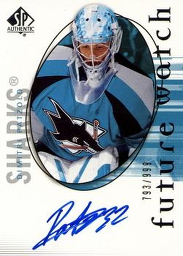 #210 Dimitri Patzold - San Jose Sharks - 2005-06 SP Authentic Hockey