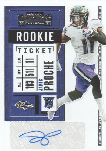 #211 James Proche - Baltimore Ravens - 2020 Panini Contenders Football