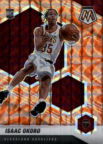 #212 Isaac Okoro - Cleveland Cavaliers - 2020-21 Panini Mosaic - Mosaic Reactive Orange Basketball