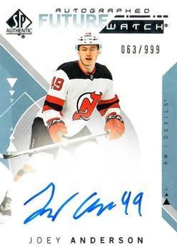 #215 Joey Anderson - New Jersey Devils - 2018-19 SP Authentic Hockey