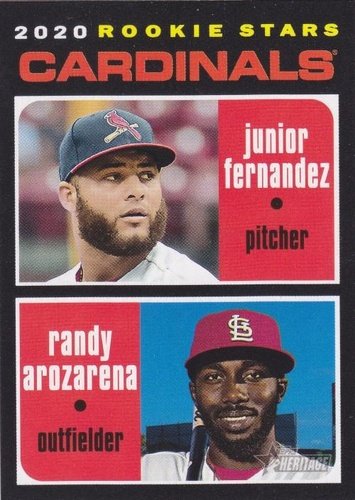 #216 Cardinals 2020 Rookie Stars Junior Fernandez / Randy Arozarena - St. Louis Cardinals - 2020 Topps Heritage Baseball