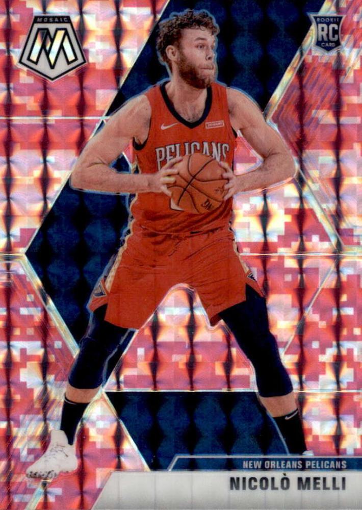#216 Nicolo Melli - New Orleans Pelicans - 2019-20 Panini Mosaic - Camo Pink Basketball
