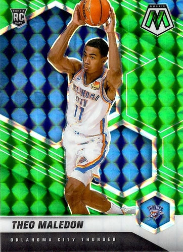 #218 Theo Maledon - Oklahoma City Thunder - 2020-21 Panini Mosaic - Mosaic Green Basketball