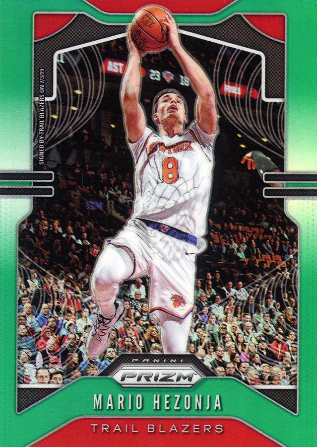 #219 Mario Hezonja - Portland Trail Blazers - 2019-20 Panini Prizm - Prizms Green Basketball