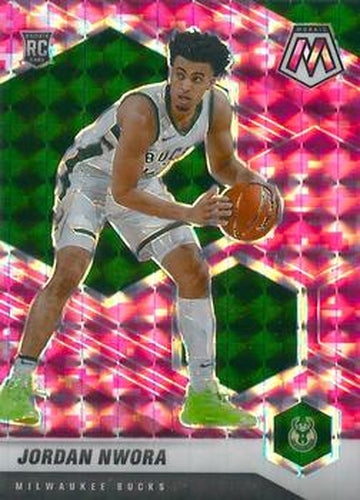 #219 Jordan Nwora - Milwaukee Bucks - 2020-21 Panini Mosaic - Mosaic Camo Pink Basketball