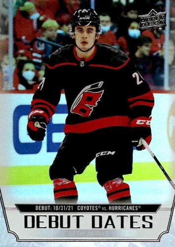 #DD-21 Seth Jarvis - Carolina Hurricanes - 2022-23 Upper Deck - Debut Dates Hockey